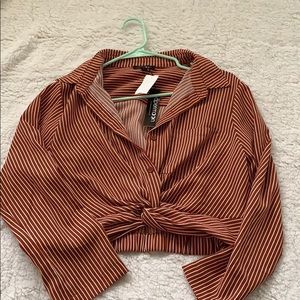 Cropped pinstripe long sleeve